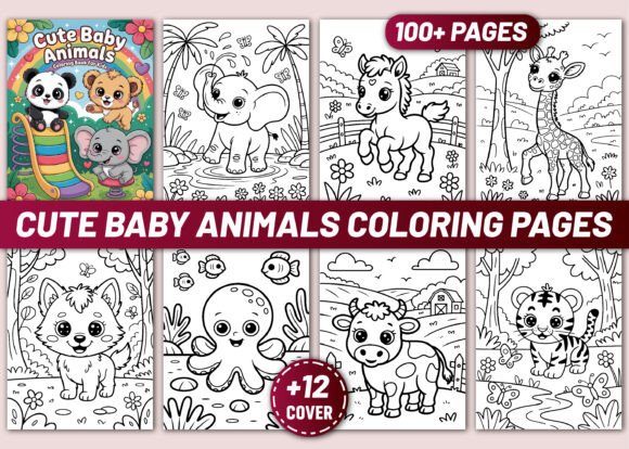 100 Cute Baby Animals Coloring Pages Graphics