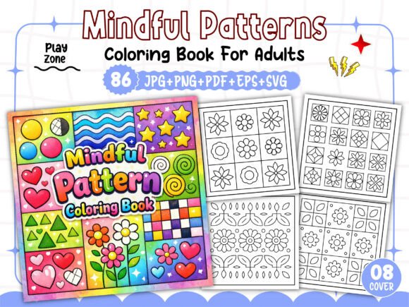 Adults – Mindful Patterns Coloring Pages Graphics
