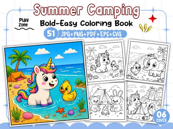 Bold and Easy Camping Cozy Coloring Book: Graphics & Coloring Pages