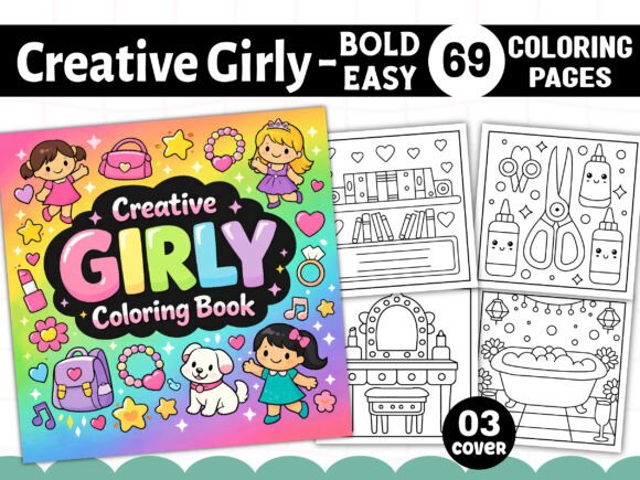 Bold Easy Creative Girly Coloring Pages Graphics
