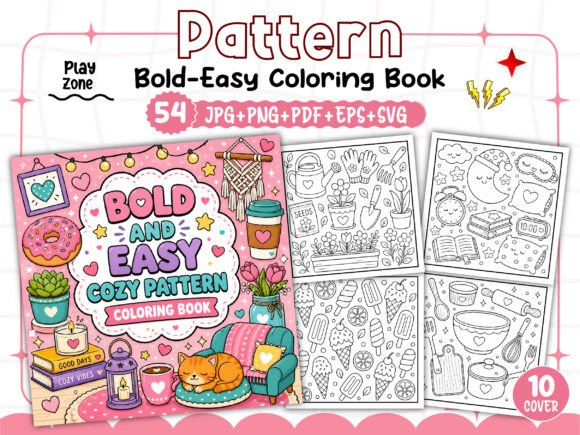 Bold Easy Pattern Coloring Pages Graphics