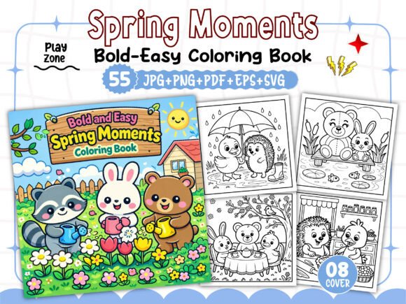 Bold Easy Spring Moments Coloring Book