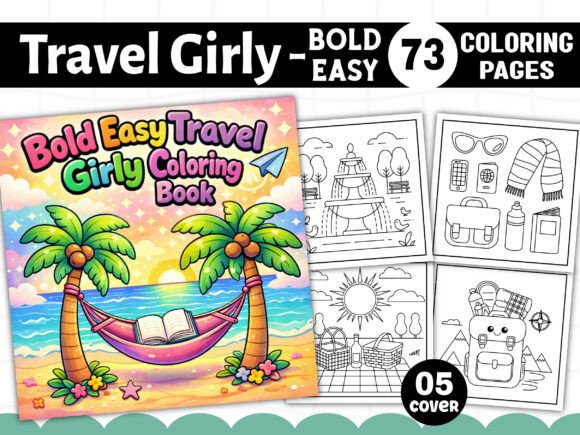 Bold Easy Travel Girly Coloring Pages Graphics
