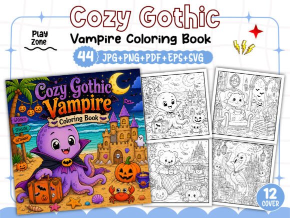 Cozy Gothic Vampire Coloring Pages Graphics