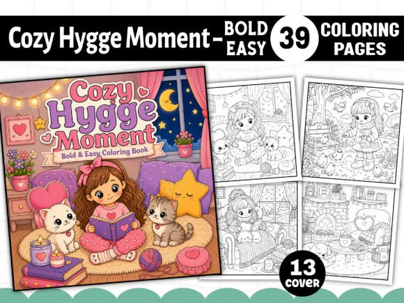 Cozy Hygge Moment Coloring Book: Graphics & Coloring Pages