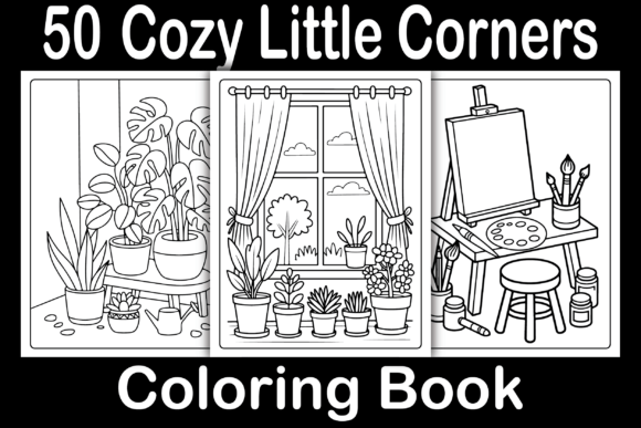 Cozy Little Corners Coloring Pages & Graphics