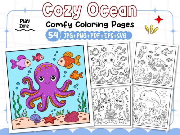 Cozy Ocean Comfy Coloring Pages Graphics