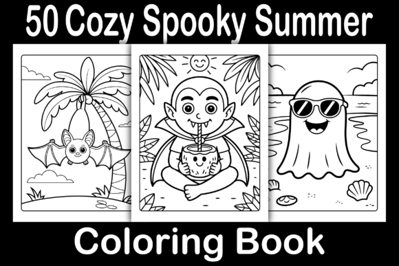 Cozy Spooky Summer Coloring Pages & Graphics