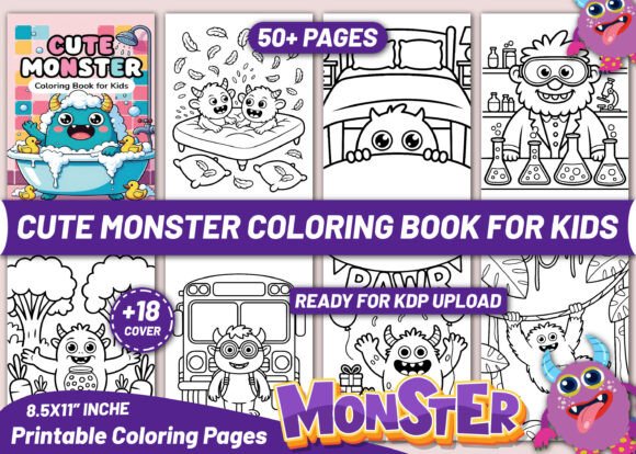CUTE MONSTER COLORING BOOK for KIDS