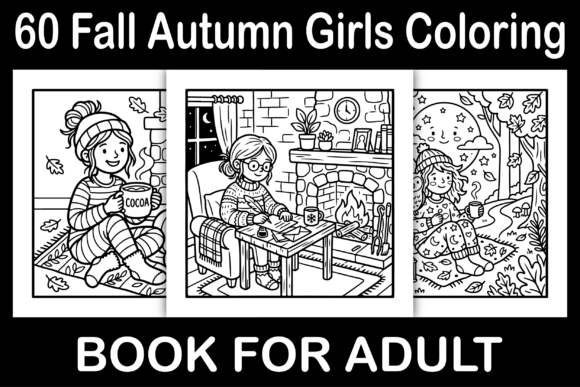 Fall Autumn Girls Coloring Pages Graphics
