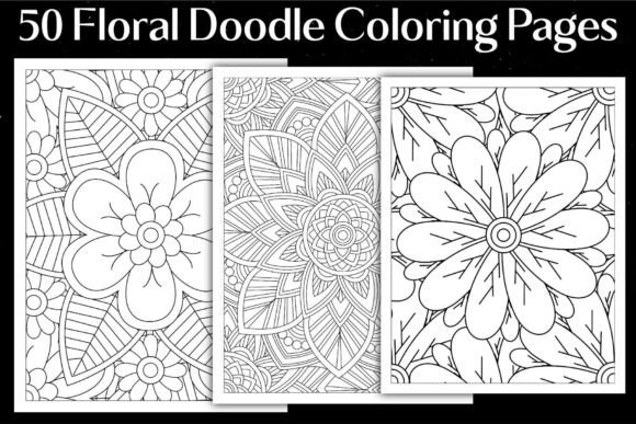 Floral Doodle Coloring Pages: Graphics & Coloring Pages