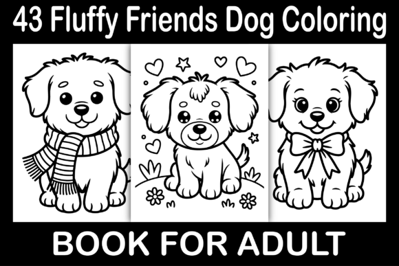 Fluffy Friends Dog Coloring Book: Graphics & Coloring Pages