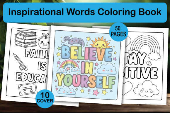 Inspirational Words Coloring Book: Graphics & Coloring Pages