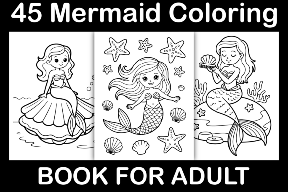 Mermaid Coloring Book: Graphics & Coloring Pages