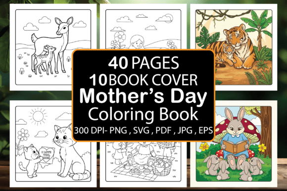 Mother’s Day Coloring Book: Graphics & Coloring Pages