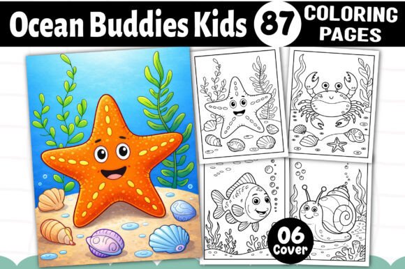 Ocean Buddies Kids Coloring Book: Graphics & Coloring Pages