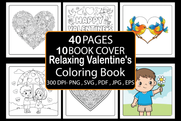 Relaxing Valentine’s Day Coloring Pages & Graphics