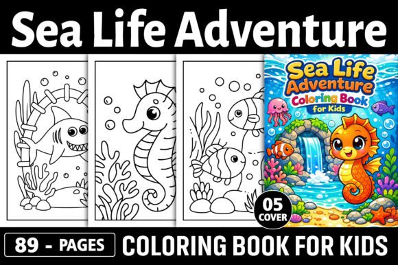 Sea Life Adventure Coloring Pages Graphics