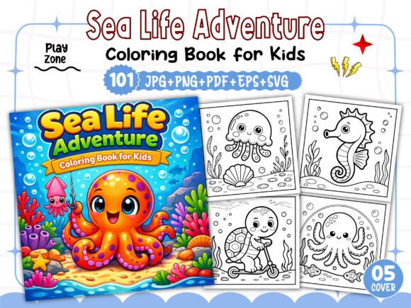 Sea Life Adventure Coloring Pages — Graphics for Kids