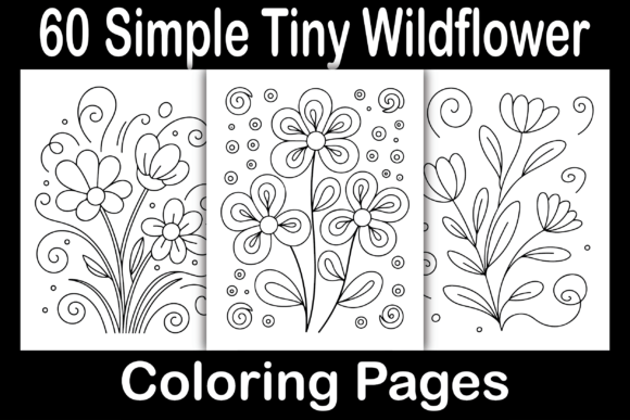 Simple Tiny Wildflower Coloring Pages: Graphics & Coloring Pages