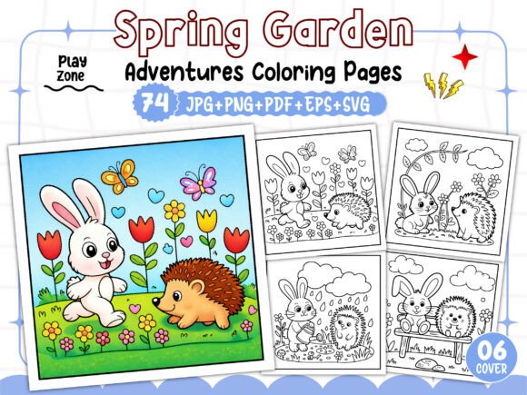 Spring Garden Adventures Coloring Pages Graphics