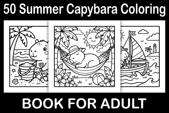 Summer Capybara Coloring Pages
