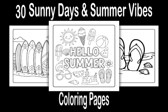 Sunny Days Summer Vibes Graphics & Coloring Pages