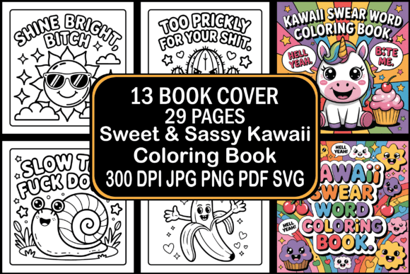 Sweet Sassy Kawaii Coloring Pages & Graphics