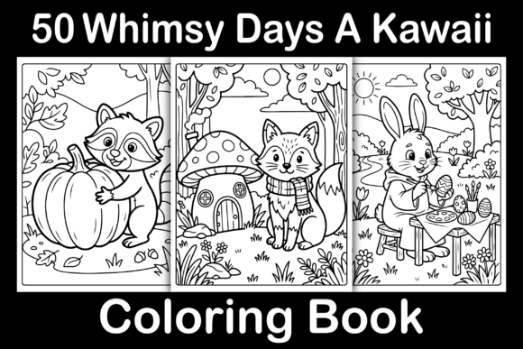 Whimsy Days: Kawaii Coloring Pages & Graphics